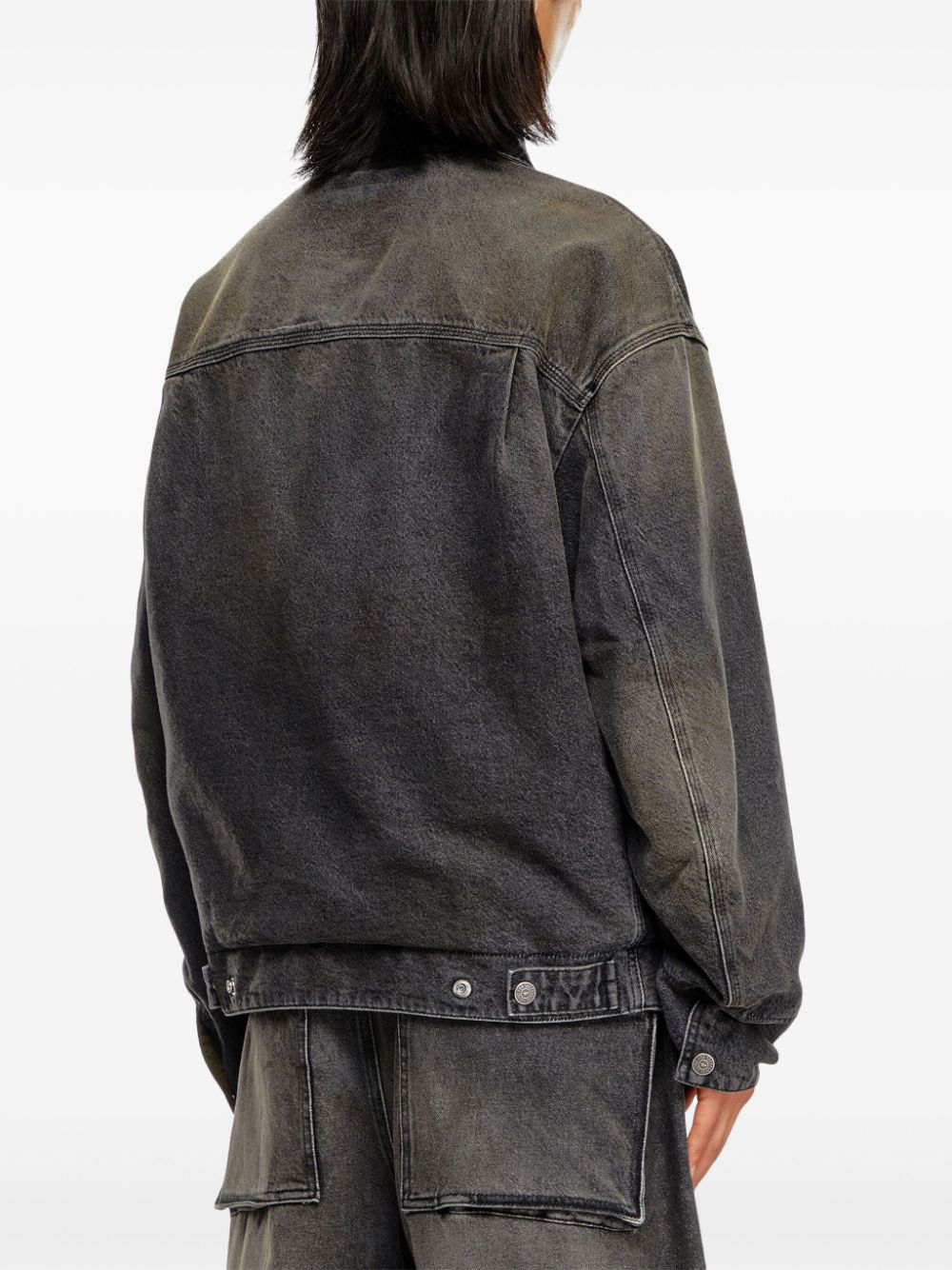 Shop Diesel D-stack-s Denim Jacket In 02 Black