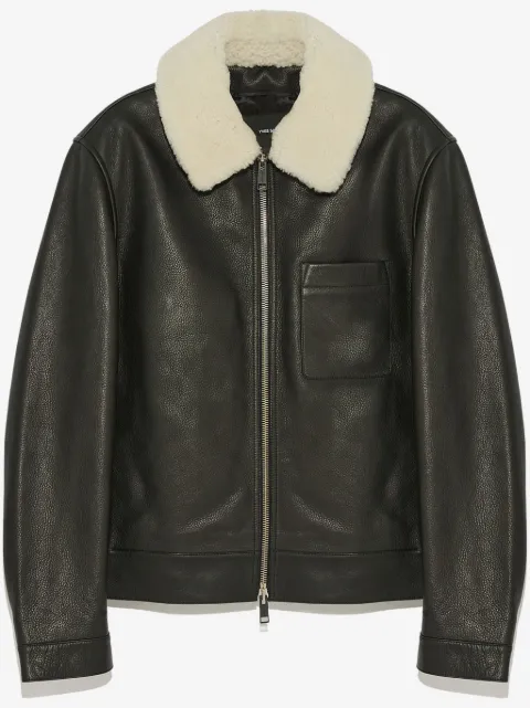 Yves Salomon shearling collar leather jacket 