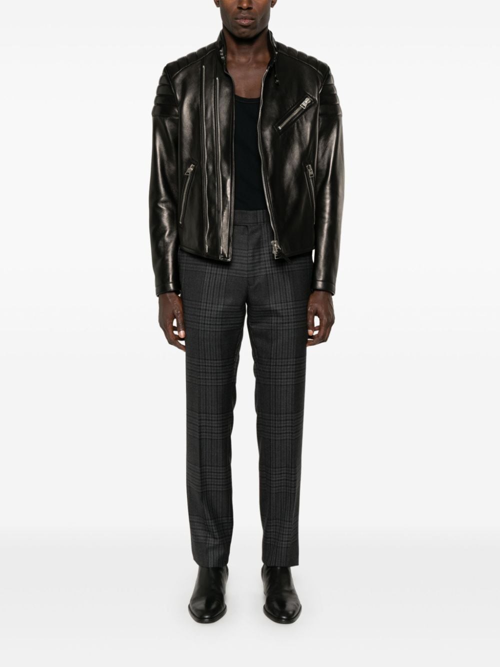 TOM FORD Leren bikerjack met rits - Zwart