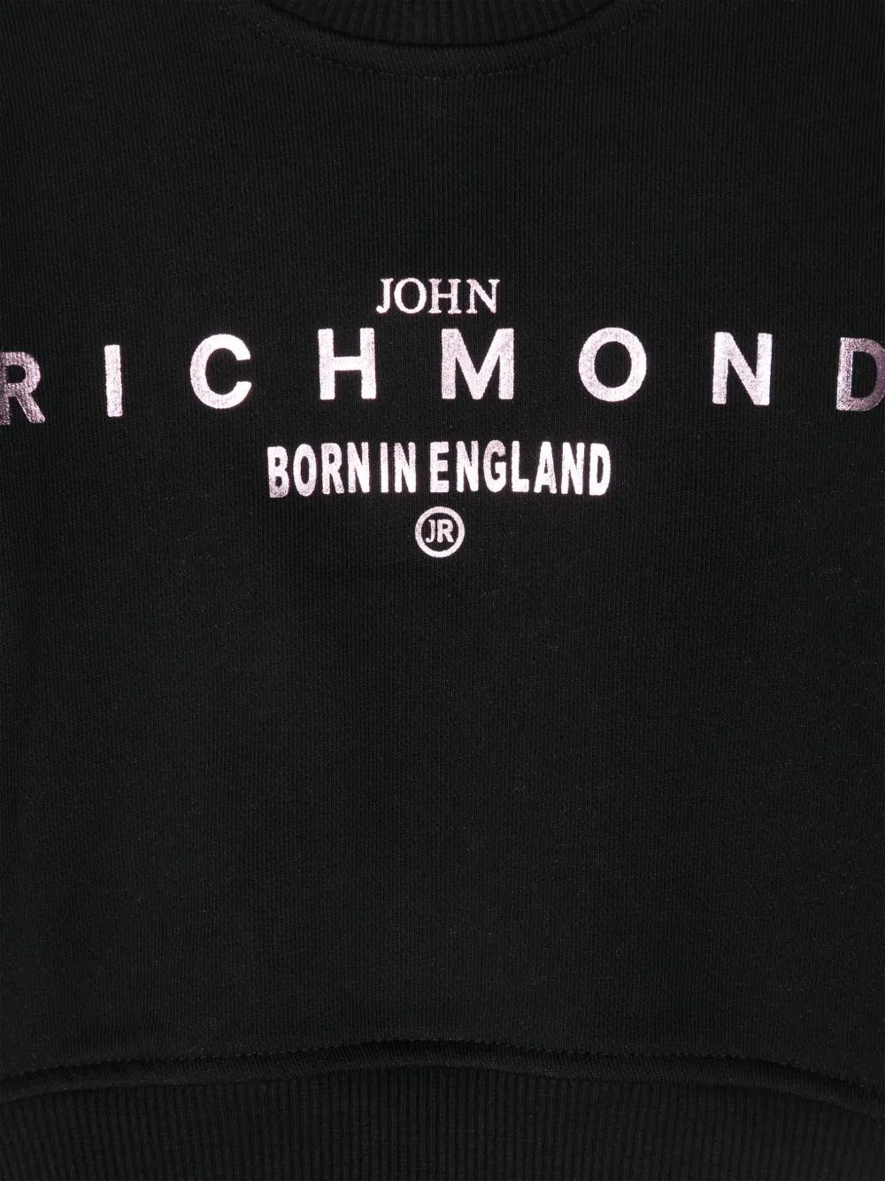 John Richmond Junior Katoenen sweater met logoprint Zwart