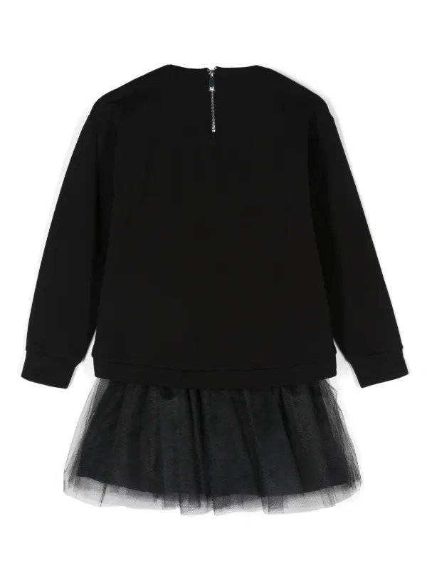 John Richmond Junior logo-embellished Dress Black FARFETCH