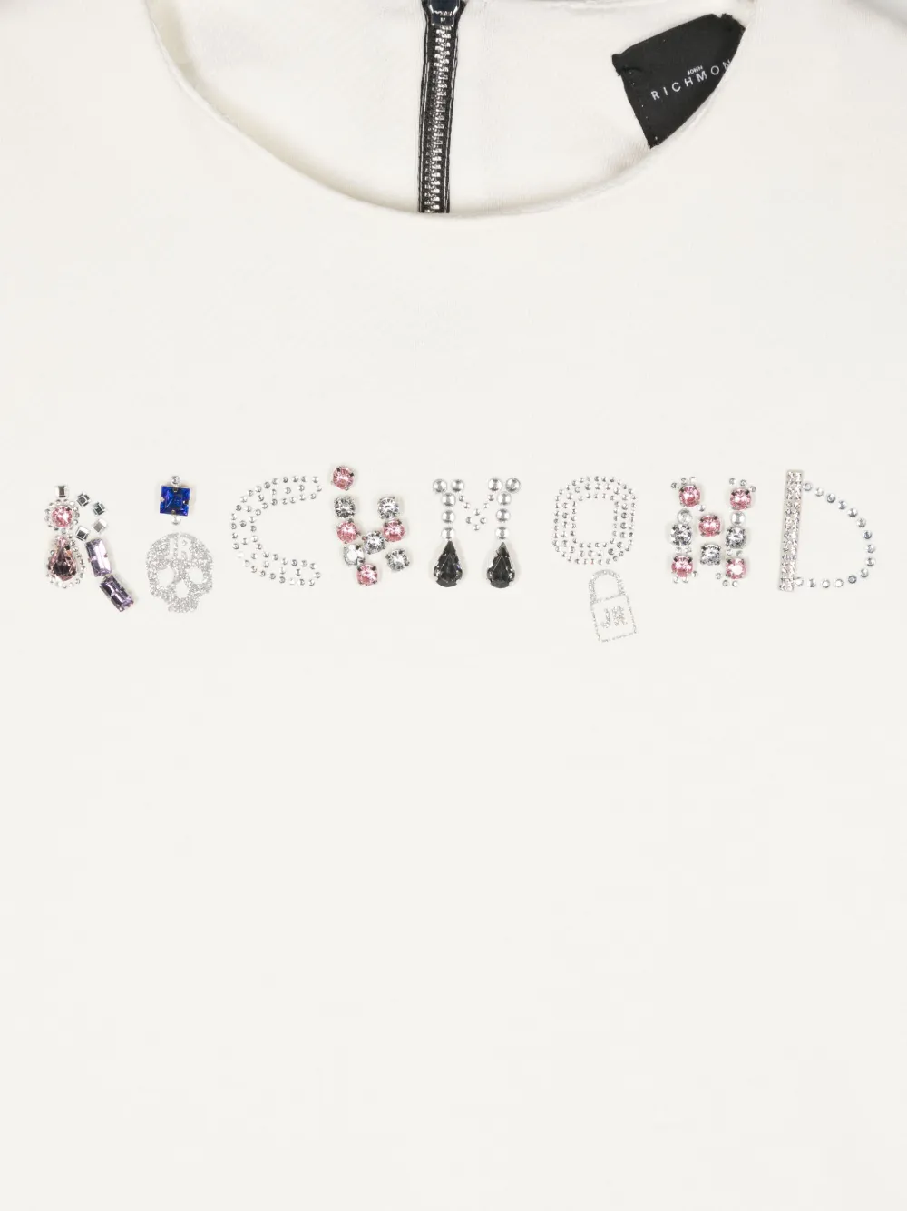 John Richmond Junior Sweater met kristallen logo Wit