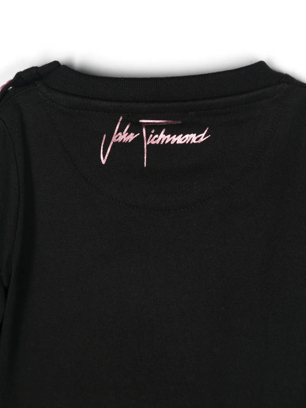 John Richmond Junior Katoenen T-shirt met logoprint Zwart