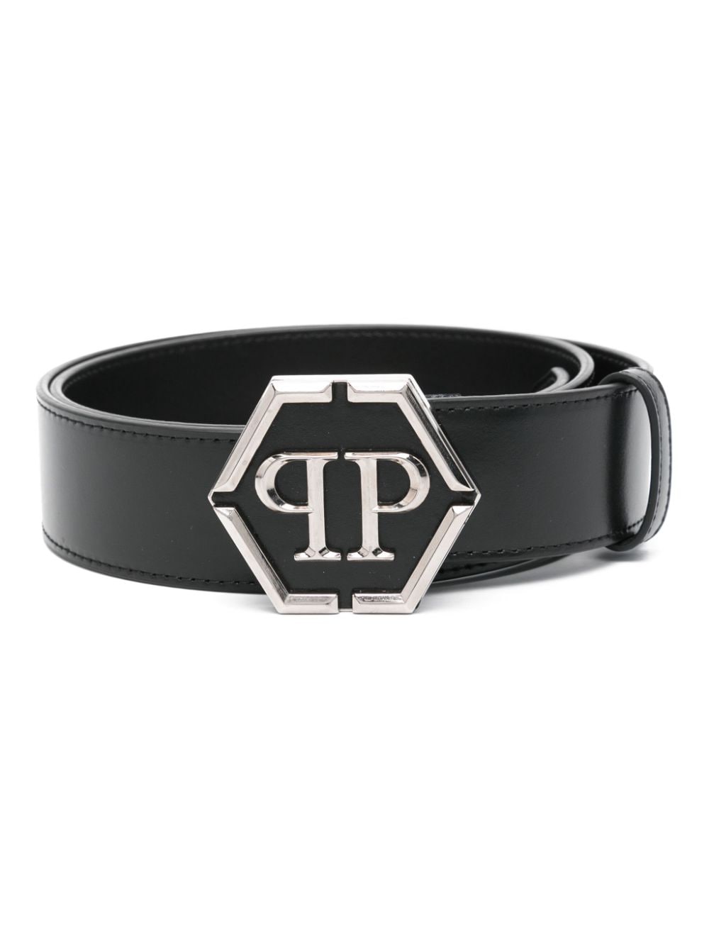 Philipp Plein Riem met logogesp Zwart