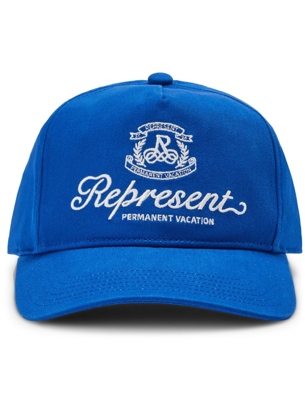 Shop Represent Logo-embroidered Baseball Cap In Blau