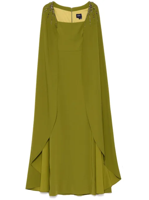 Marchesa vestido de fiesta estilo capa con detalles