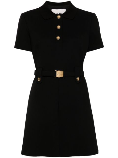 Miu Miu logo-belt mini dress Women