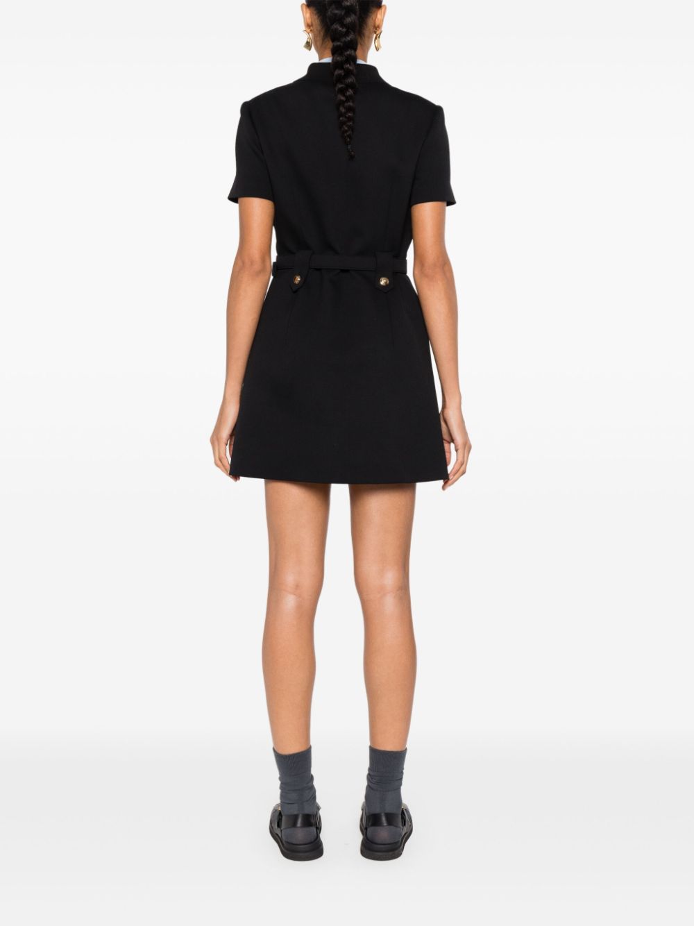 Miu Miu logo-belt mini dress Women