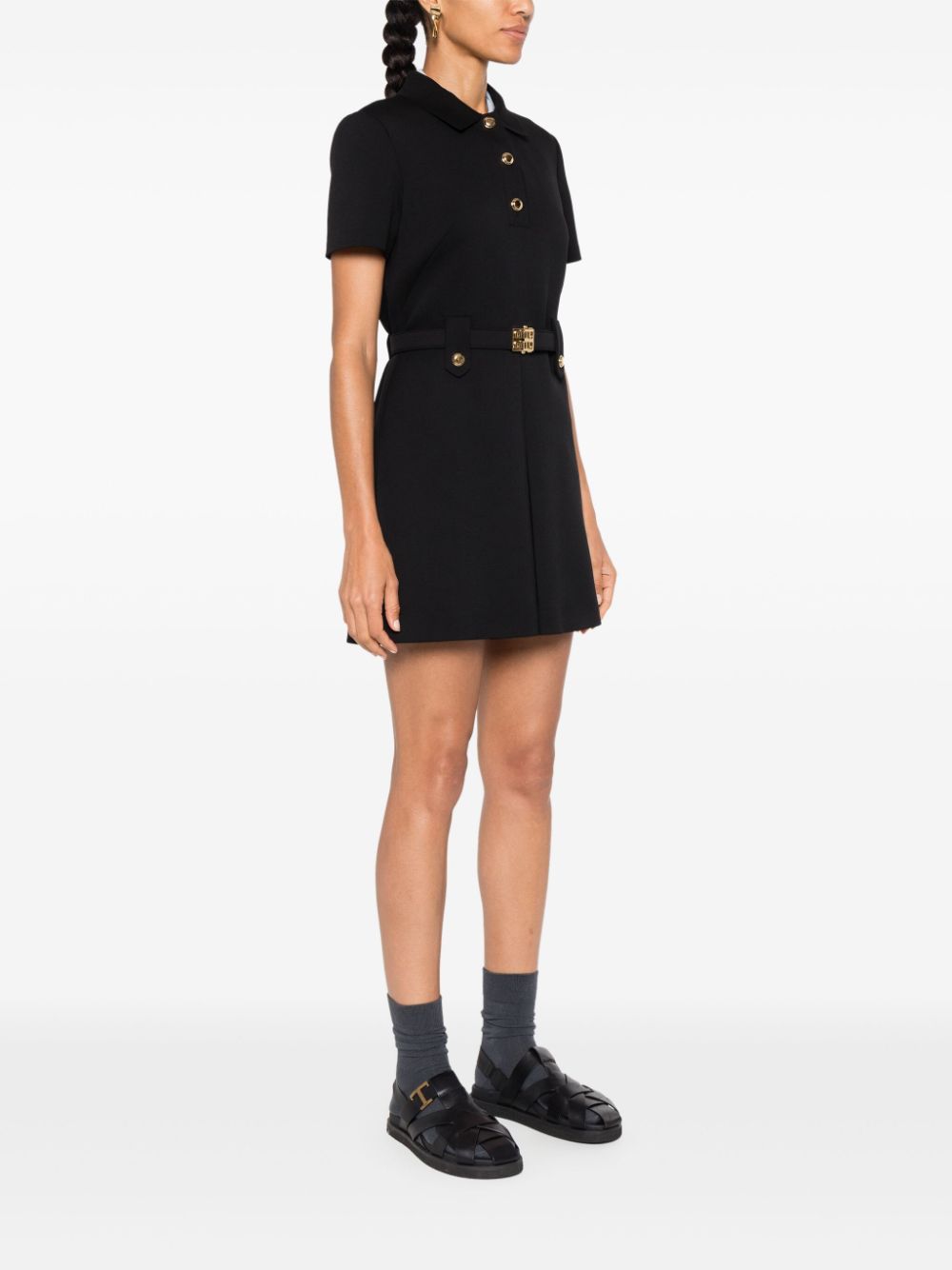 Miu Miu logo-belt mini dress Women