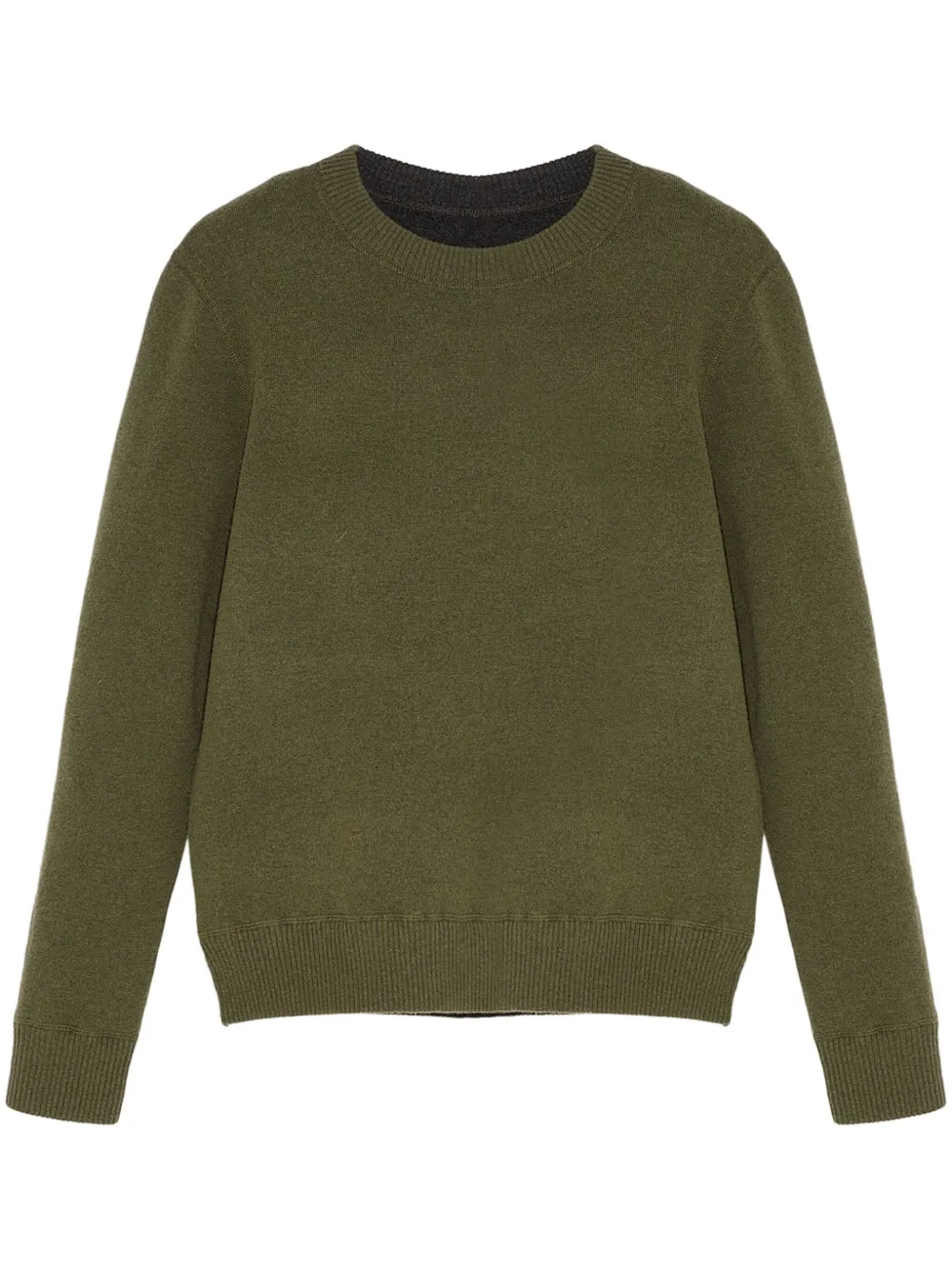 two-tone reversible knit jumper