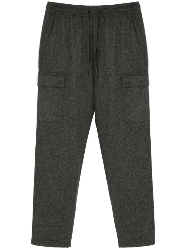 Yves Salomon Knitted Tapered Trousers in Grey