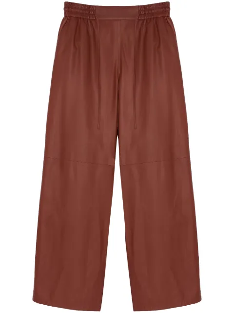 Yves Salomon leather wide-leg trousers 