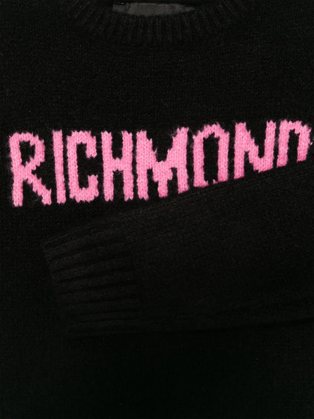 John Richmond Junior Trui met intarsia logo Zwart