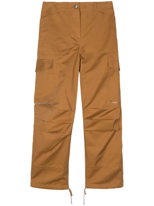Rabanne Embroidered-logo Cargo Pants in Brown