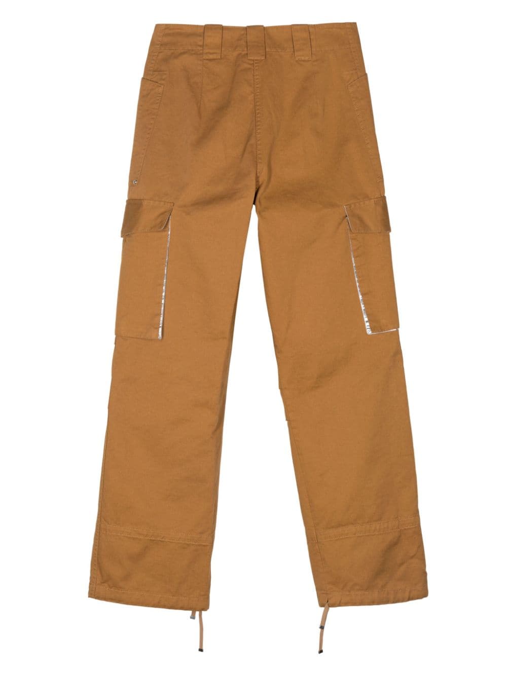 Shop Rabanne Embroidered-logo Cargo Pants In Braun