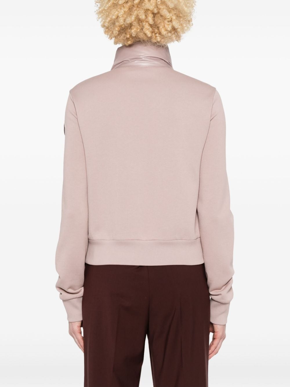 Shop Moncler Padded Zip-up Sweatshirt In Pink