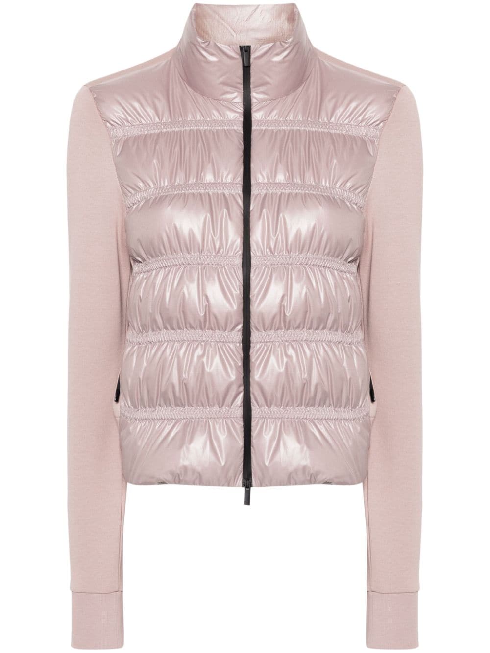 Shop Moncler Padded Zip-up Sweatshirt In Pink