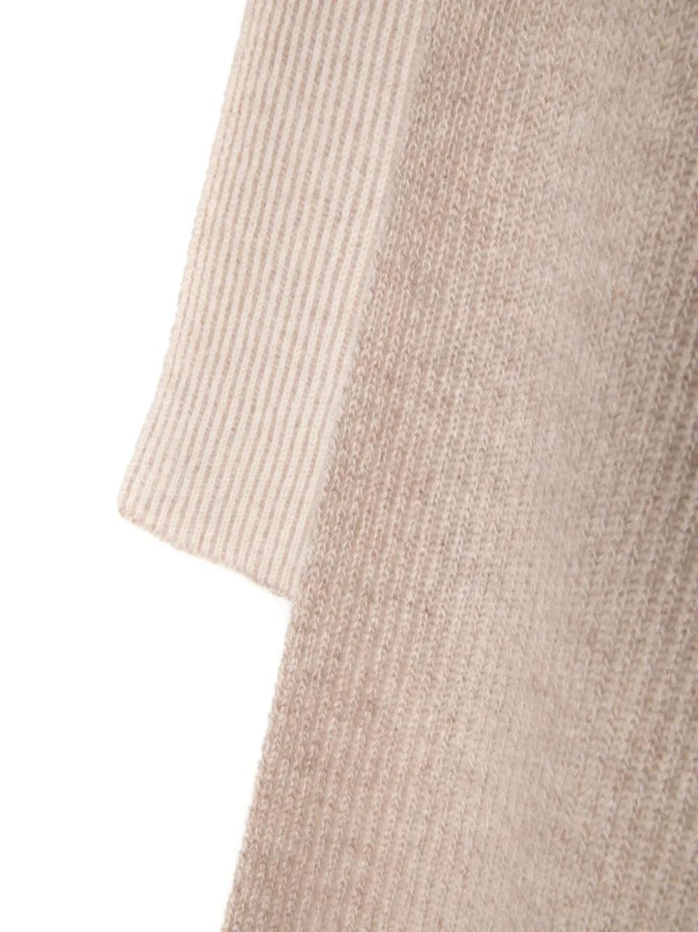 N.Peal Geplooide geribbelde sjaal Beige