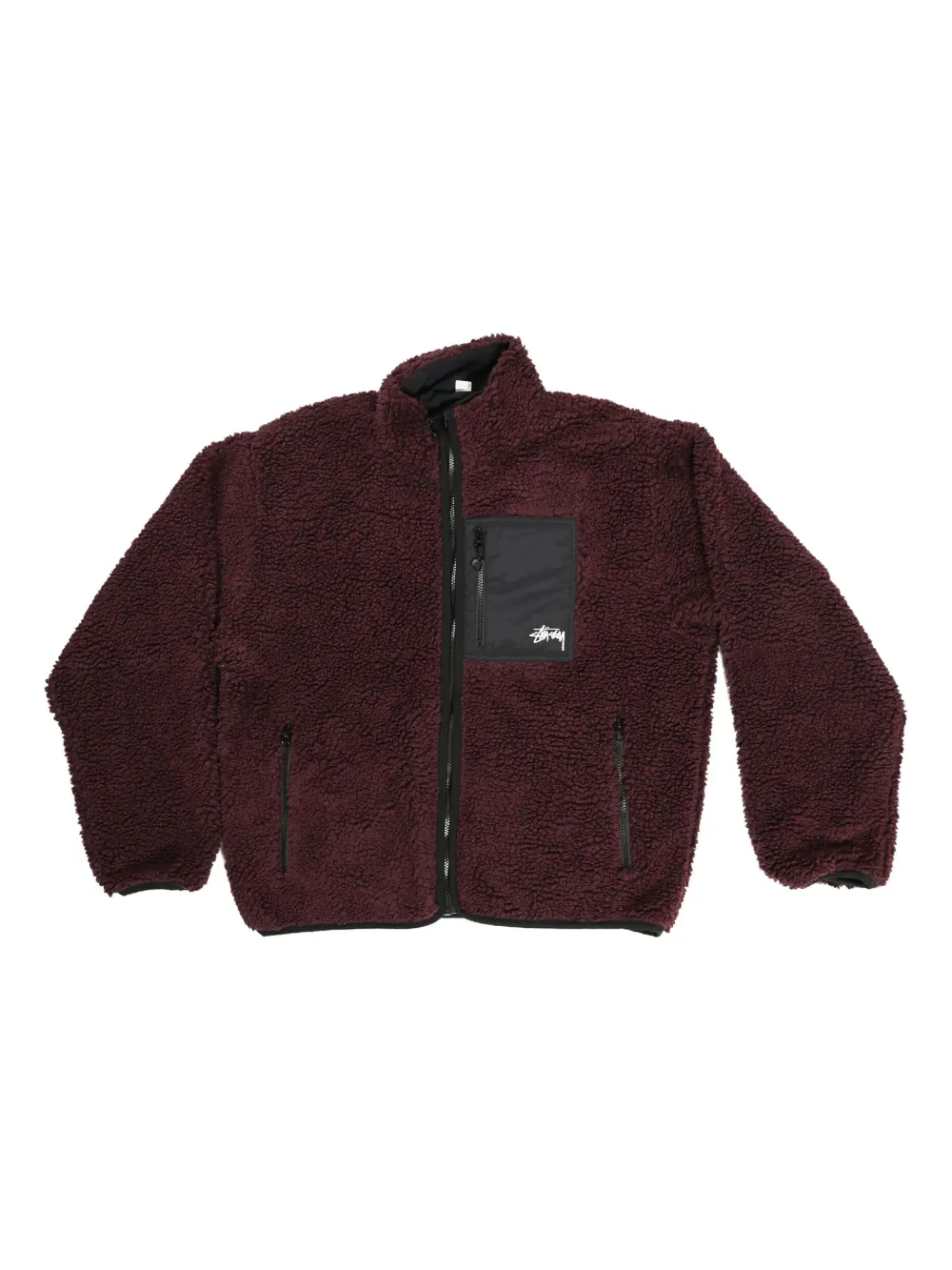 Stüssy reversible fleece-texture jacket Rood