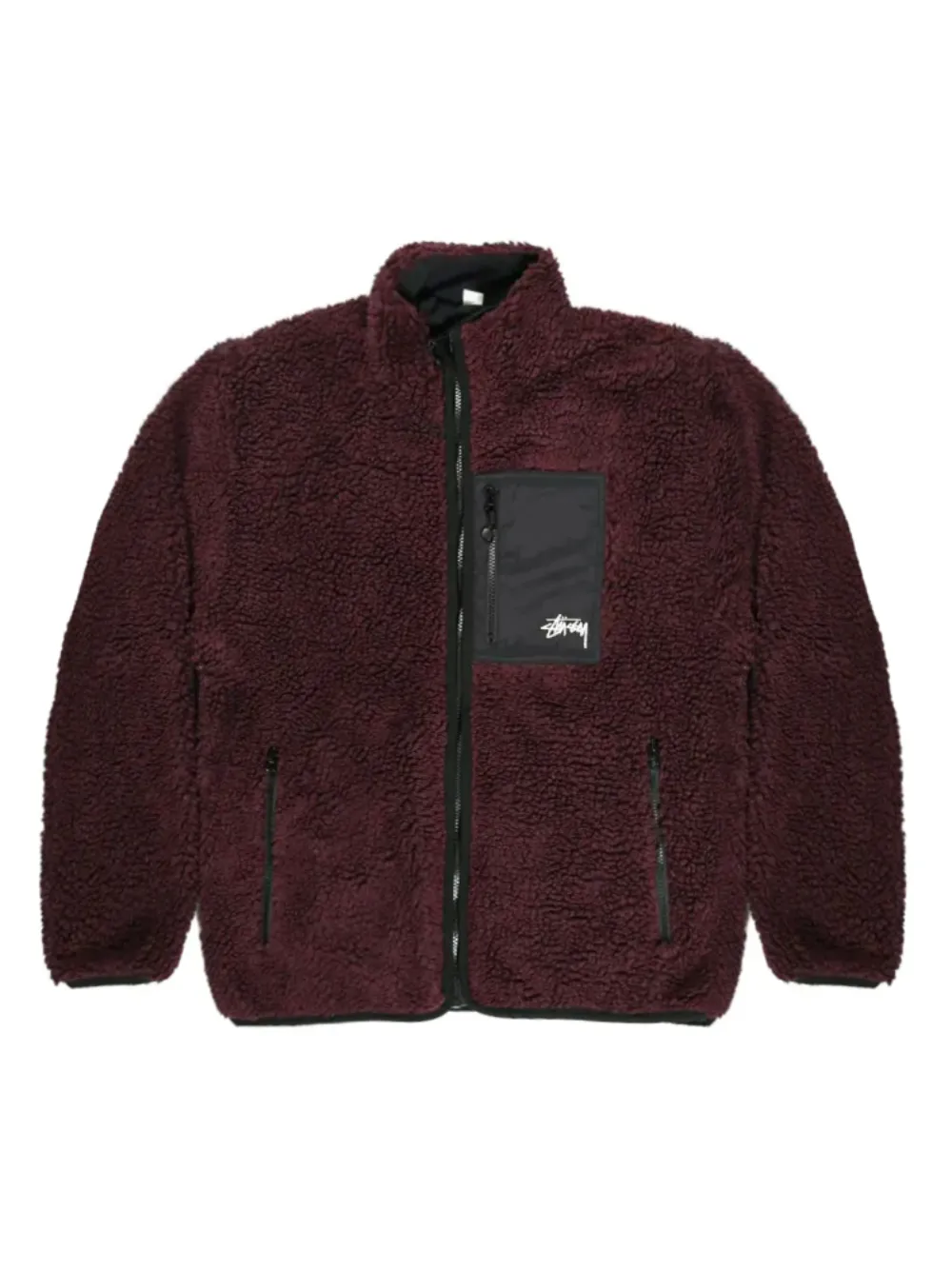 Stüssy reversible fleece-texture jacket Rood