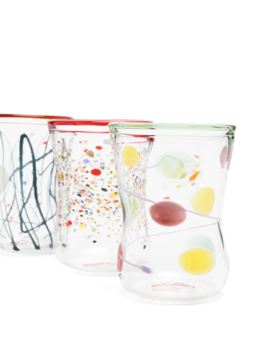 Massimo Lunardon Paint-splatter Glass Set (set Of 6) In White
