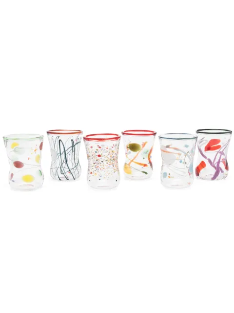 Massimo Lunardon paint-splatter glass set (set of 6)