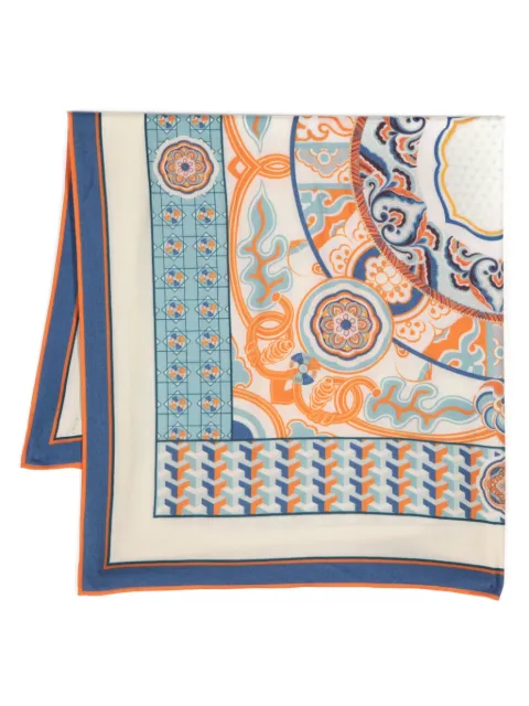 N.Peal graphic-print cashmere scarf