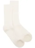 N.Peal rib-knit cashmere socks - White