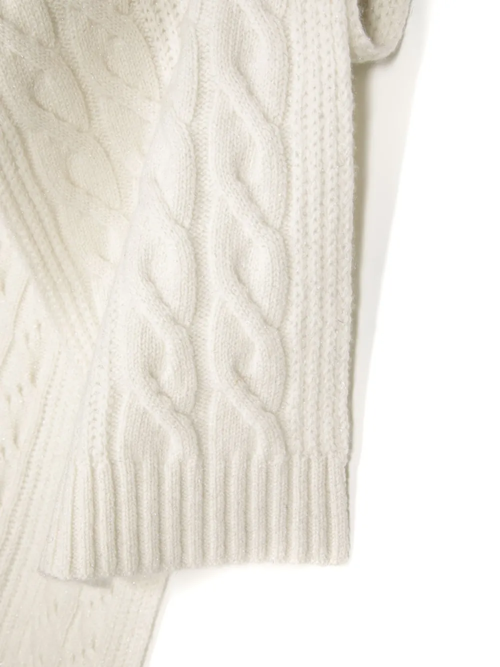 N.Peal Cable geribbelde sjaal Beige