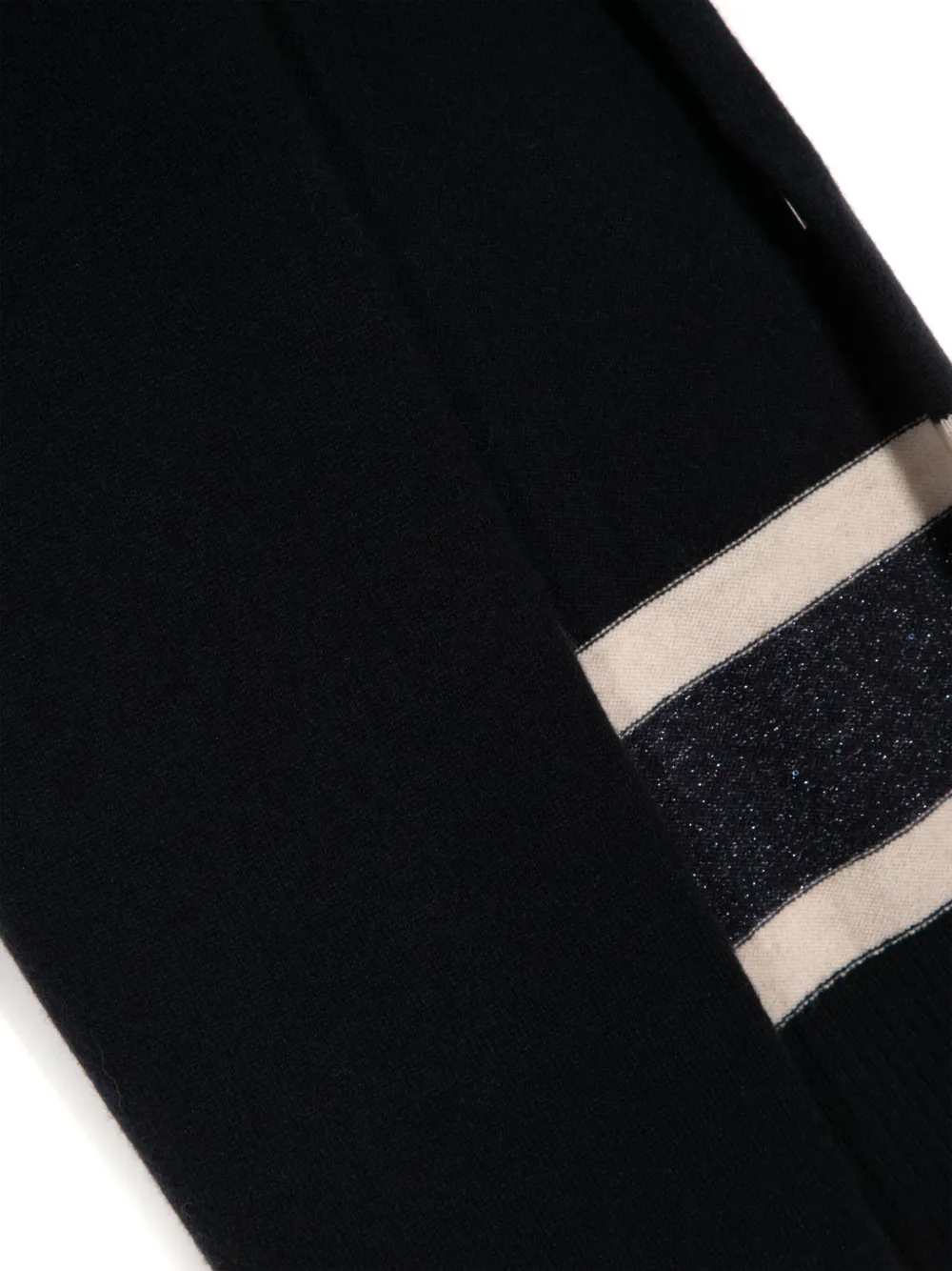 N.Peal Gestreepte jersey sjaal Blauw