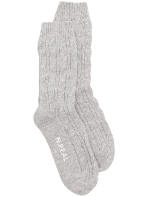 N.Peal cable-knit cashmere socks