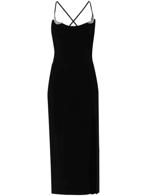 Mugler metallic-details midi dress