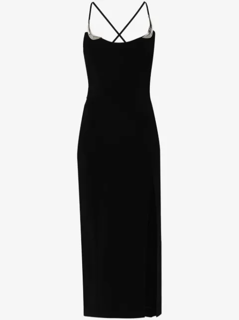 Mugler metallic-details midi dress