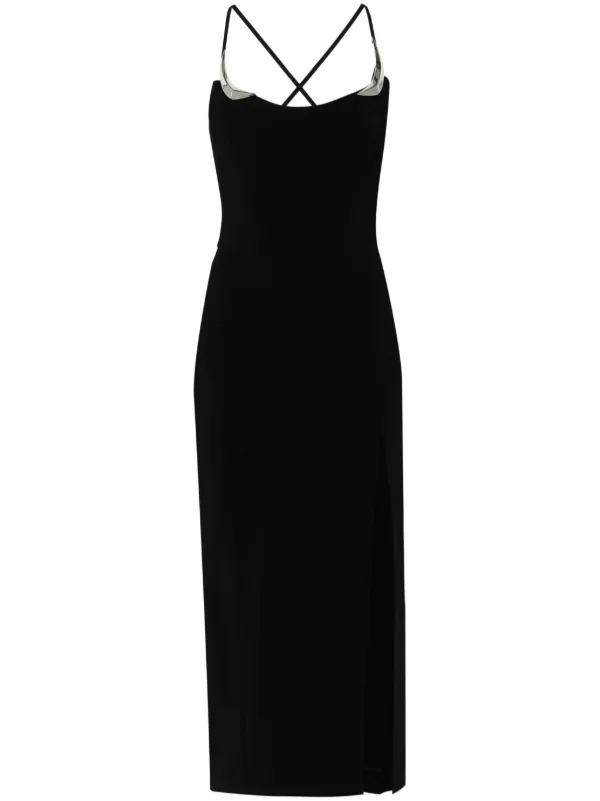 Mugler metallic-details Midi Dress | Black | FARFETCH Mugler metallic-details Midi Dress | Black | FARFETCH