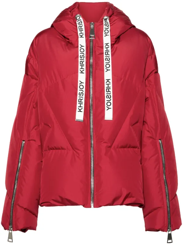 ダウンジャケット・コート KHRISJOY DOWN JACKET (KWF24R0624NY0002 CHA001) Khrisjoy - Khris Shiny hooded down jacket brown - The Corner