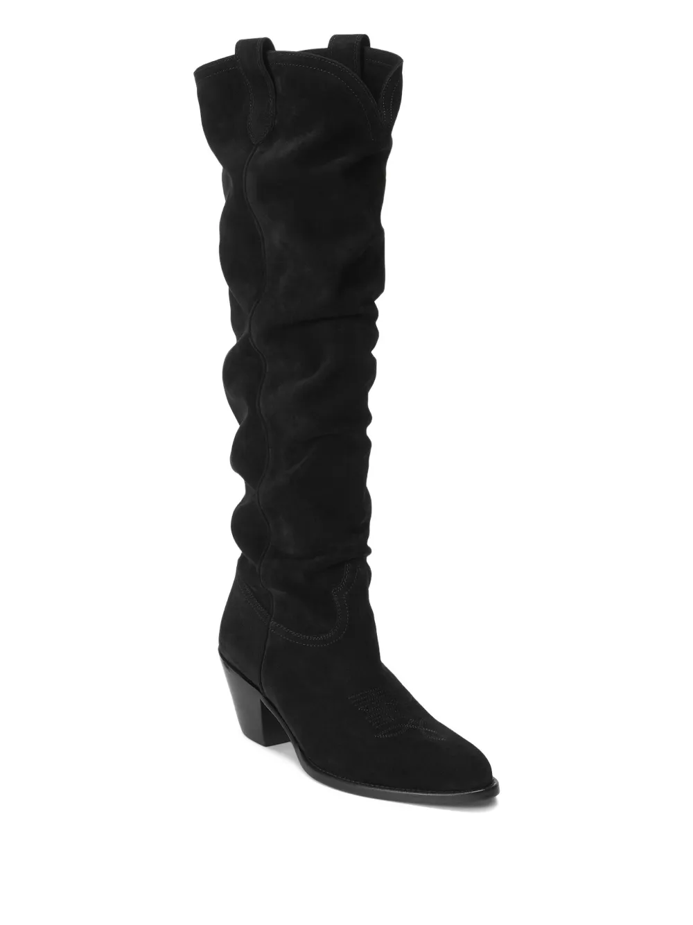 Polo Ralph Lauren 35mm suede knee-high boots Black