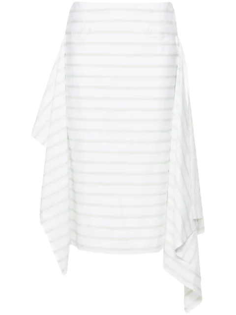Plan C striped poplin skirt 