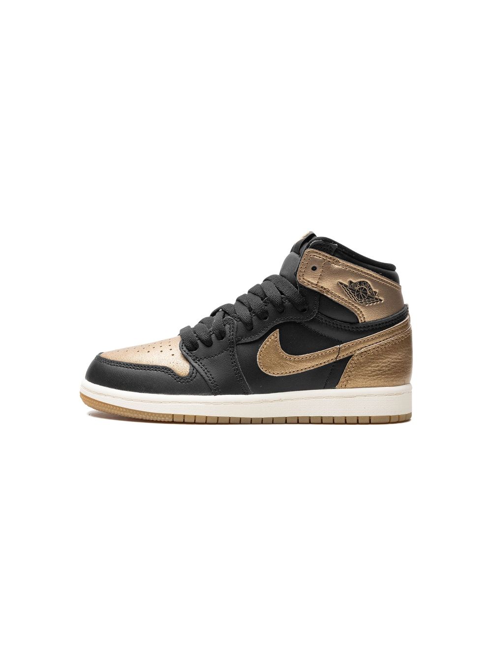 Jordan Kids Jordan 1 Retro High OG "Black Metallic Gold" sneakers Zwart