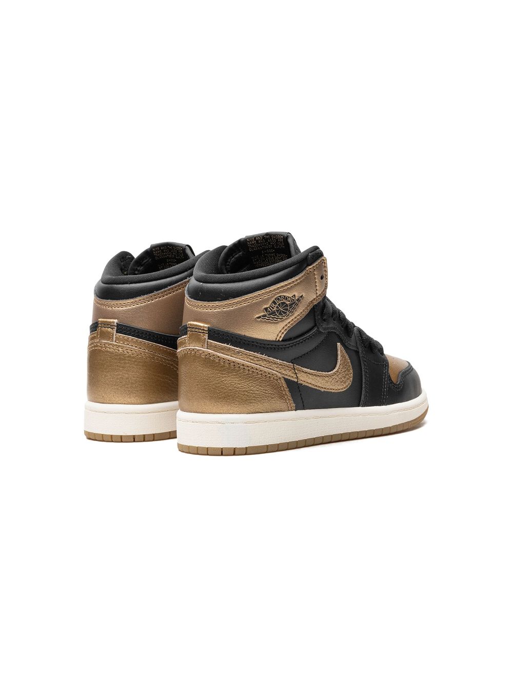 Jordan Kids Jordan 1 Retro High OG "Black Metallic Gold" sneakers Zwart