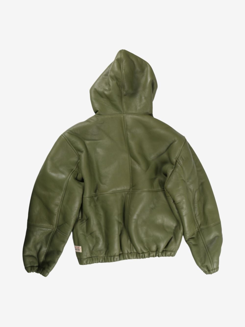 Stüssy leather hooded jacket - Groen