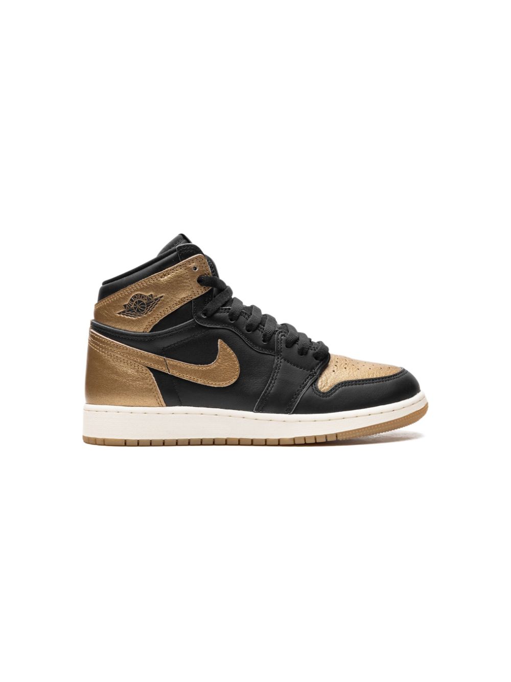 Jordan Kids Air Jordan 1 "Black/Metallic Gold" sneakers - Zwart