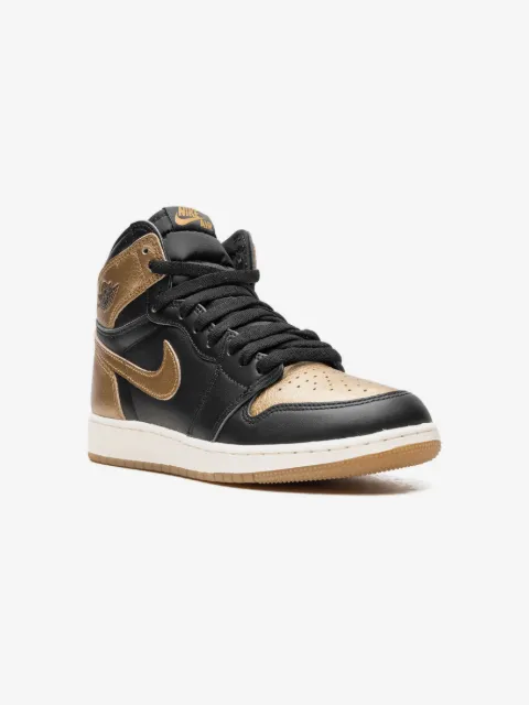 Jordan Kids Air Jordan 1 "Black/Metallic Gold" sneakers