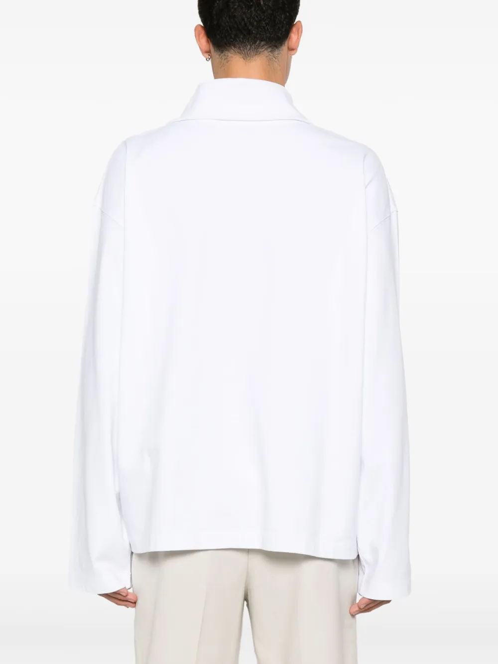 Studio Nicholson Sweater met halve rits Wit