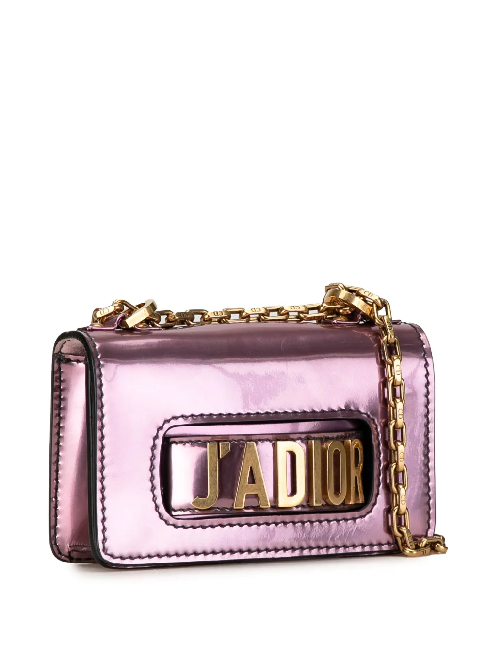 Pre-owned Dior 2018 Mini Ja Chain Flap Shoulder Bag In Pink