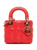 Christian Dior Pre-Owned 2017 Mini Lambskin Cannage Lady Dior satchel - Red