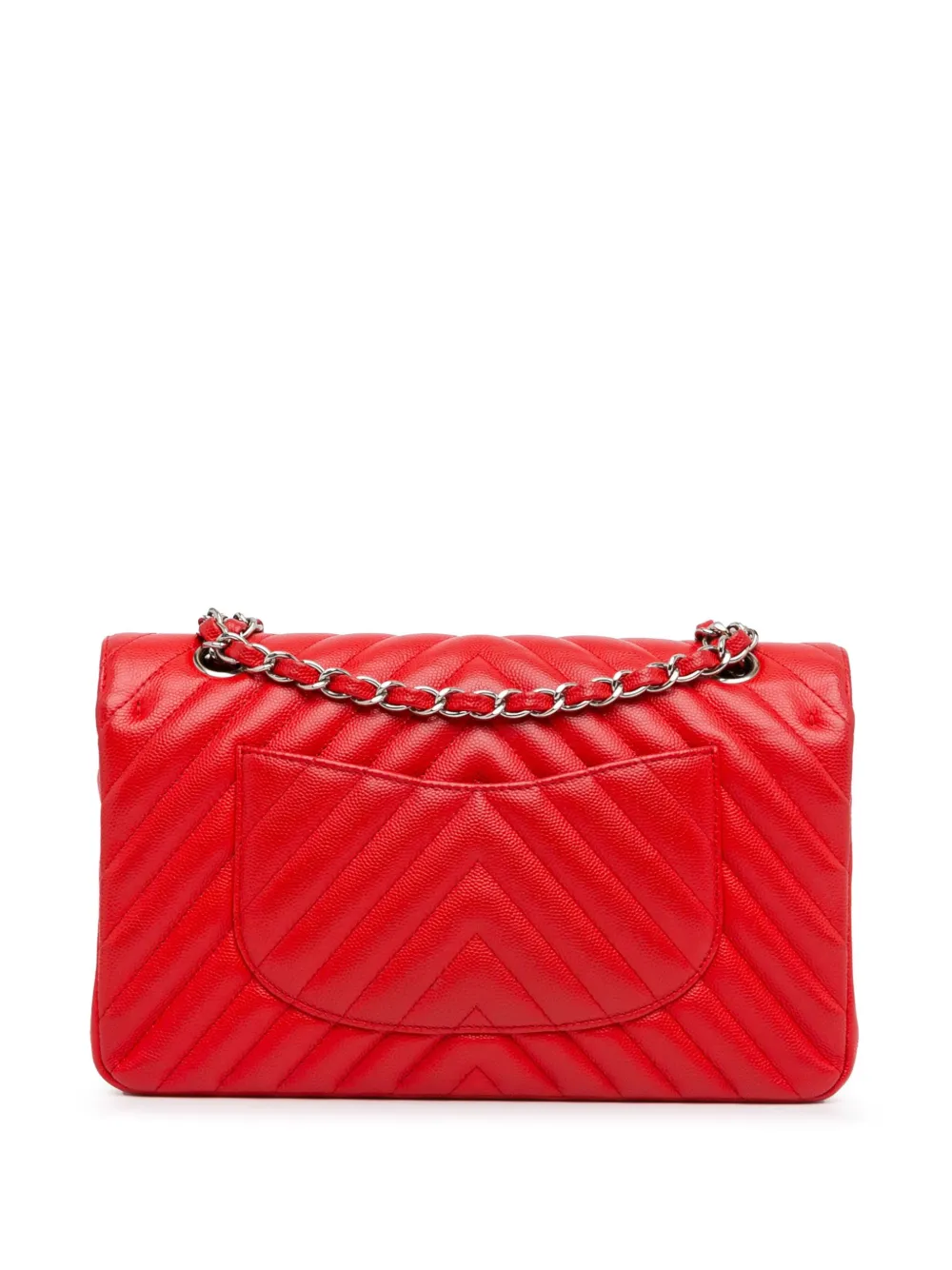 CHANEL Pre-Owned 2017-2018 Medium Classic Chevron Caviar Double Flap shoulder bag - Rood