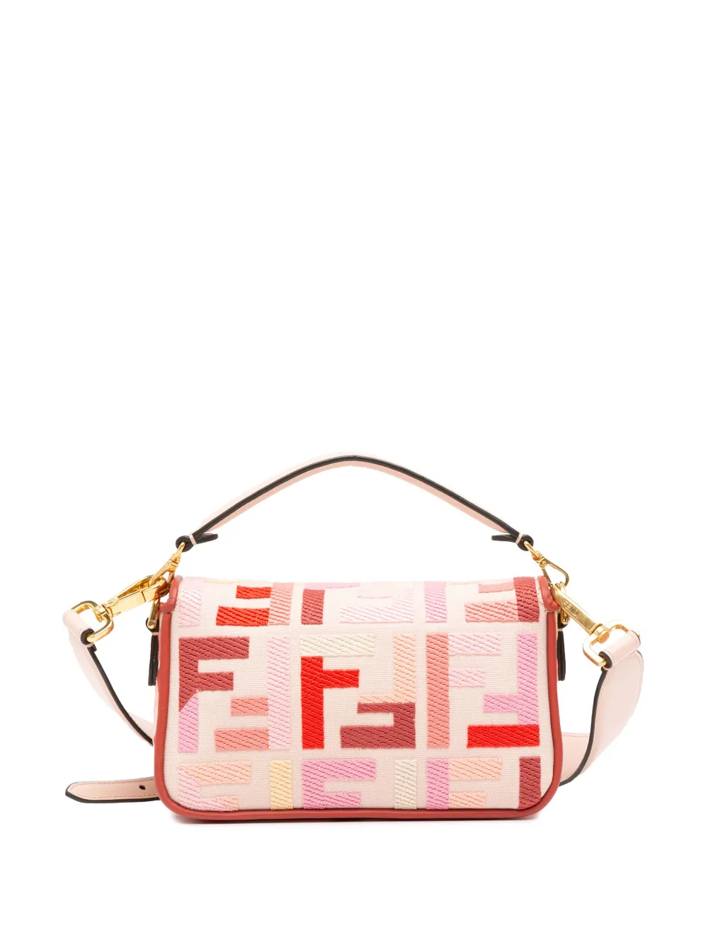 Fendi Pre-Owned 2018-2023 Mini Zucca Embroidered Baguette satchel - Roze