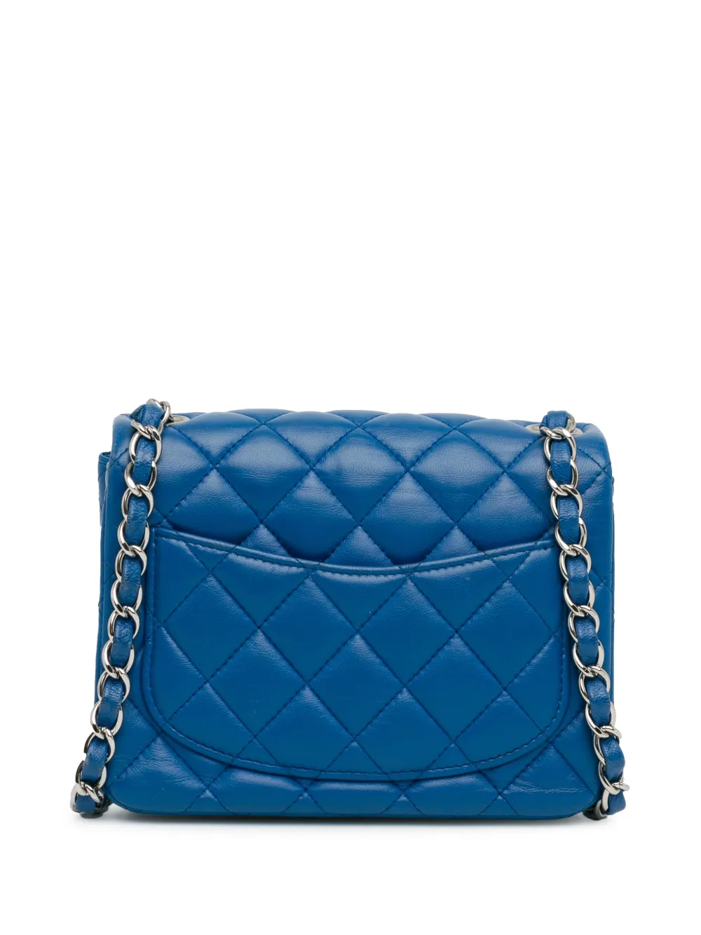 CHANEL Pre-Owned 2016-2017 Mini Square Classic Lambskin Single Flap crossbody bag - Blauw