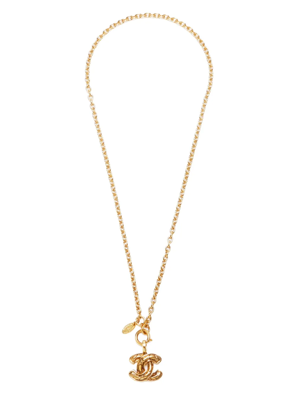 CHANEL Pre Owned 1990s CC Pendant Necklace Gold FARFETCH TR