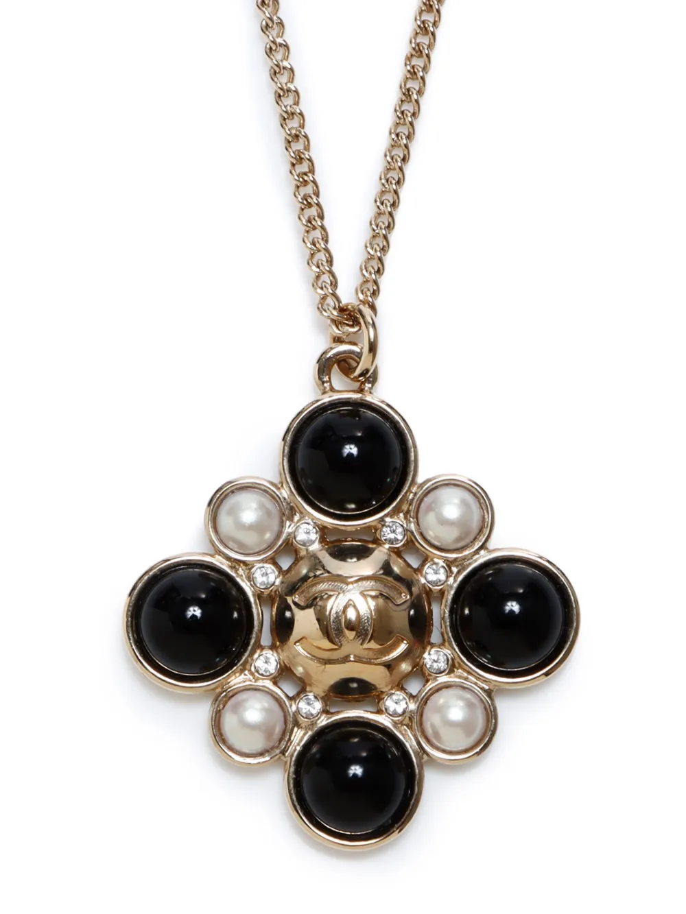 CHANEL Pre-Owned 2019 faux-pearl pendant necklace - Goud